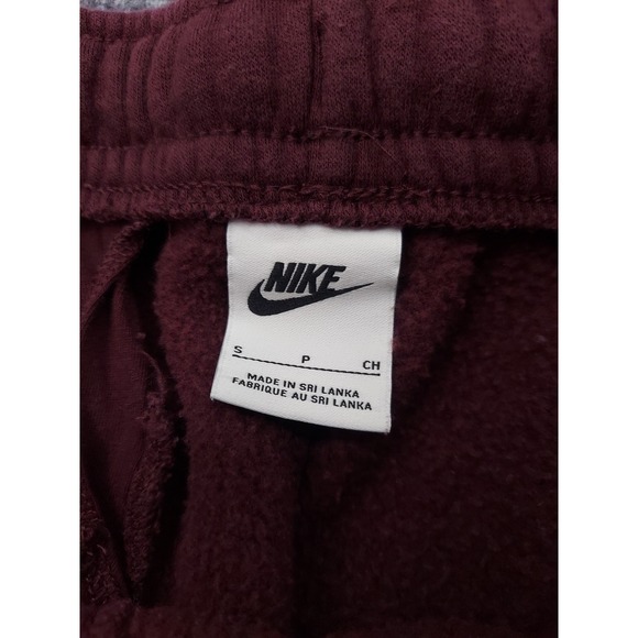 Nike Sportswear Club Sweat Pants Mens Small Burgundy Red Fleece Logo Joggers - Picture 3 of 13